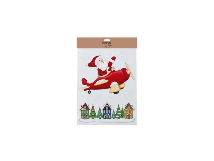Wandbild Fensterbild Santa 40 cm , weiß, neutral, Weihnachtsmann, Kunststoff, Bilder, Wandbild