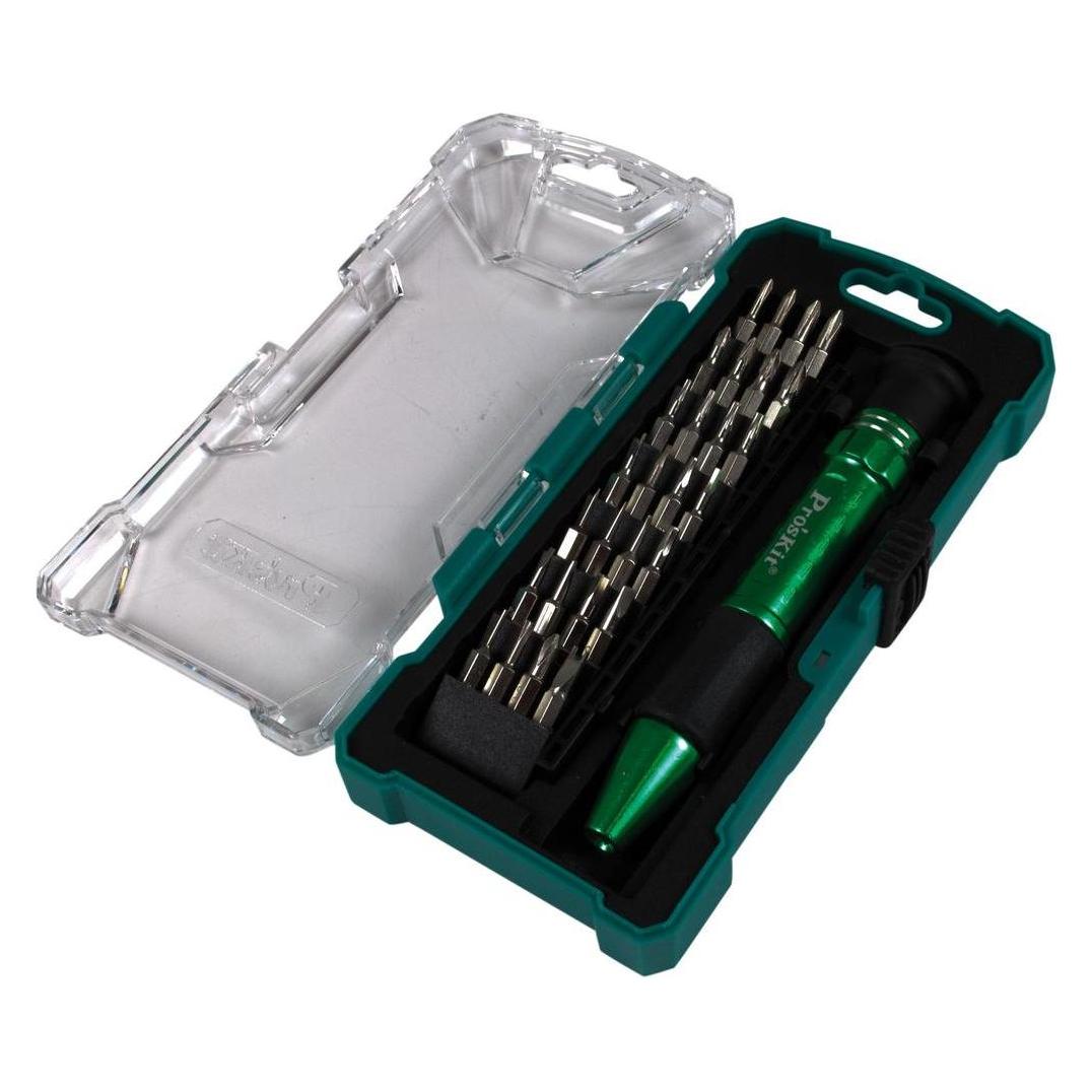 Prokits Pro'sKit SD-9608 30-teiliges Präzisions-Schraubendreher-Set - Aluminiumgriff - mit Transportkoffer (SD-9608)