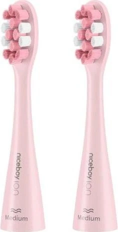Niceboy Ersatzbürstenkopf ION Sonic Medium - pink - 2 Stück Packung, 2 Stück