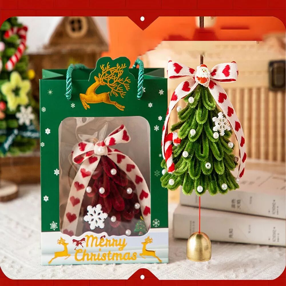 INF Weihnachts-Twist-Stick-Glockenornament-Set - DIY Baum- & Auto-Hängedekoration