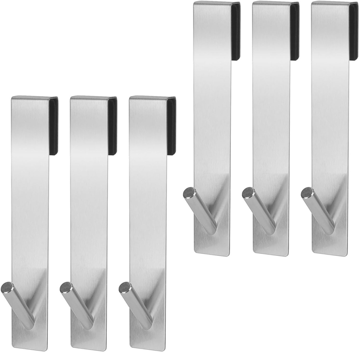 Set van 6 roestvrijstalen wandhaken zonder boren voor handdoeken, kleding en douche-accessoires