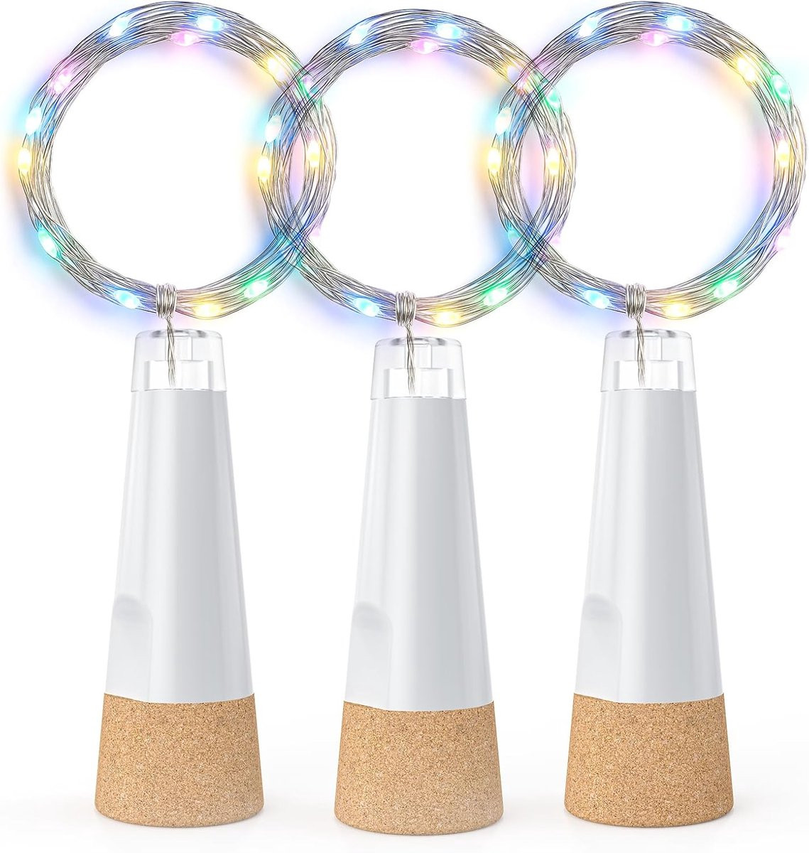 USB oplaadbare wijnfles lichtjes met kurk voor kerstdecoratie