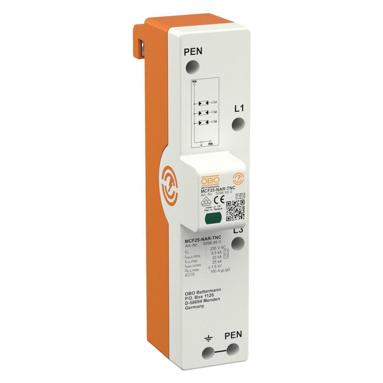 OBO Bettermann MCF25-NAR-TNC LightningController Rail dreipolig 255V 5096950 (5096950)