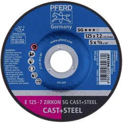 Pferd, Schleifmittel, E 125-7 ZIRKON SG CAST+STEEL