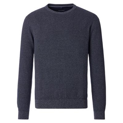 Strickpullover CASAMODA "CASAMODA Pullover uni", Herren, Gr. XL, blau, 100% Baumwolle, Pullover Strickpullover
