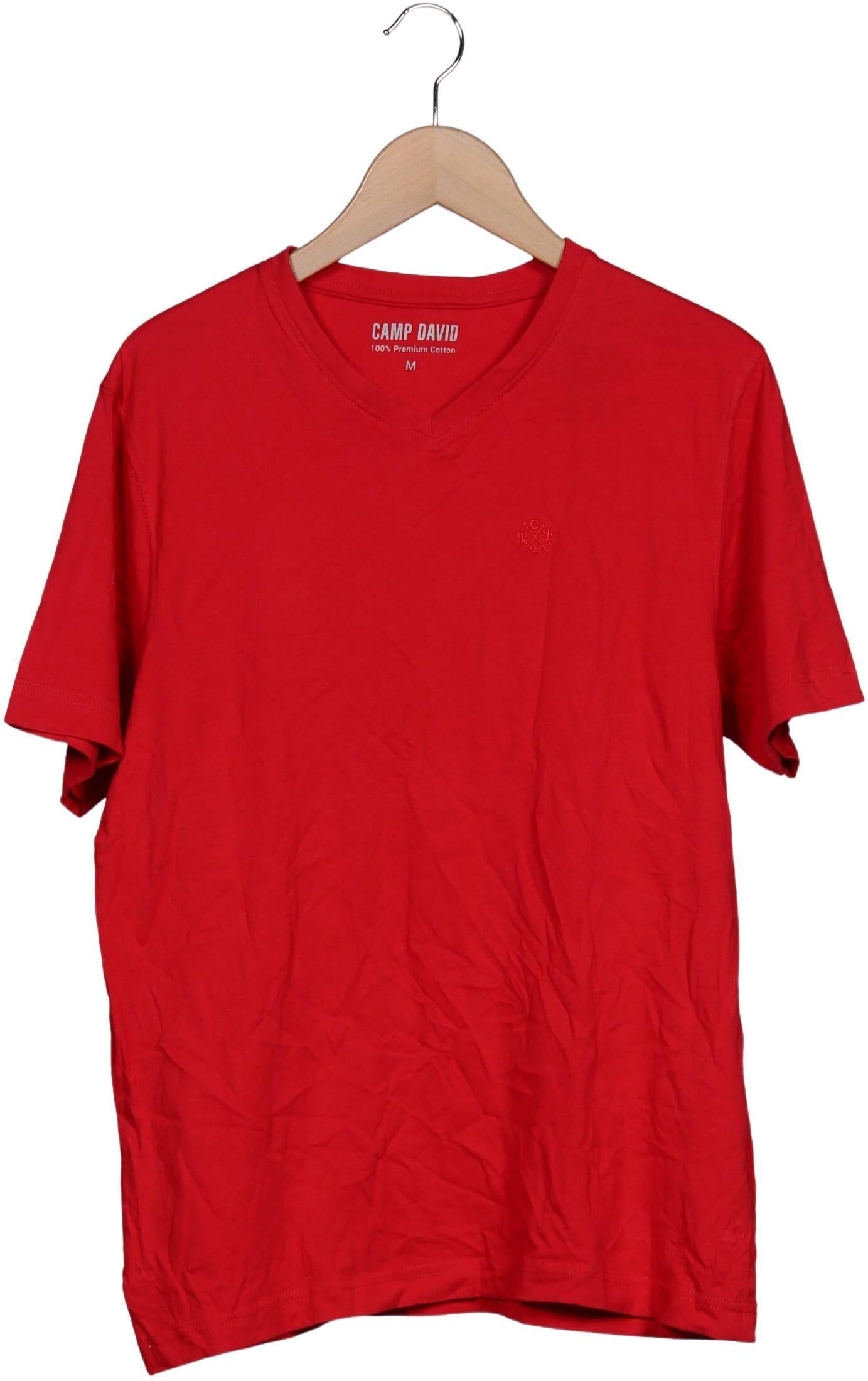 Camp David Herren T-Shirt, Rot, Gr. M, Baumwolle - Second Hand