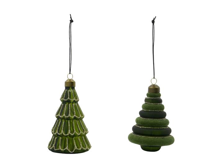 House Doctor Suspension de Noël Tree 2 pièces Vert