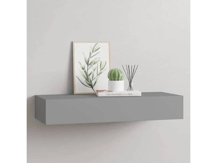 Étagère à tiroir murale-Étagère flottante-Étagère Suspendue Gris 60x23 5x10 cm MDF 640925
