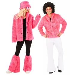 Plüschjacke, neonpink
