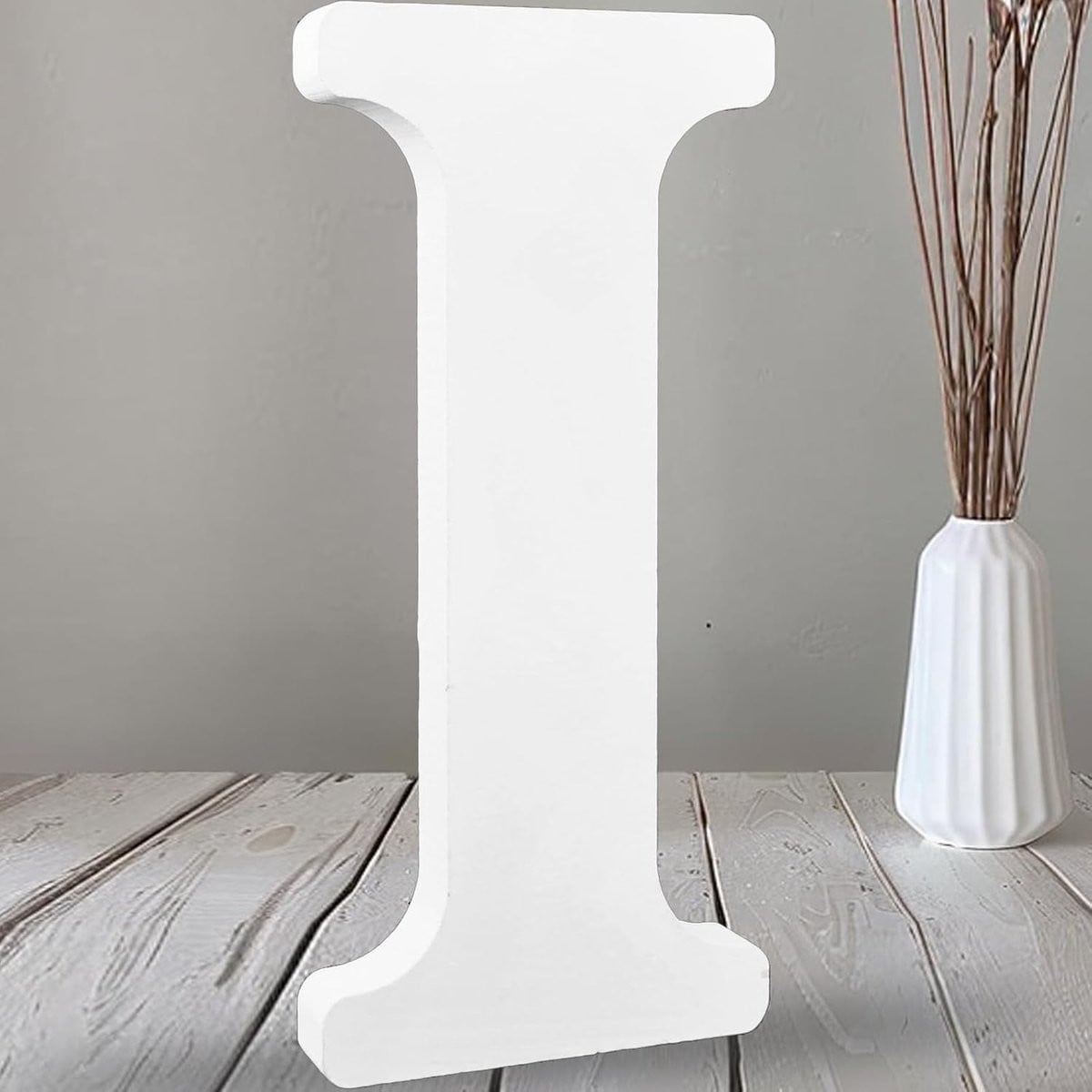 Houten Letter Decoratie Wit - Decoratieve Muurdecoratie - 30 x 20 cm