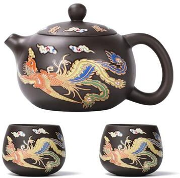Uplift Essentials Color Changing Purple Clay Teapot Set suit 2