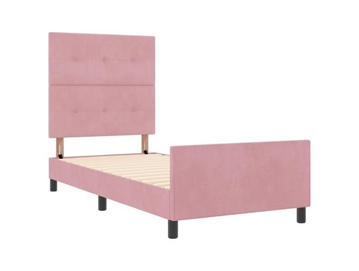 PROMOTION Cadre de lit - velours rose Lit 1 personnes - 90x190 cm 49890 - BestMeuble