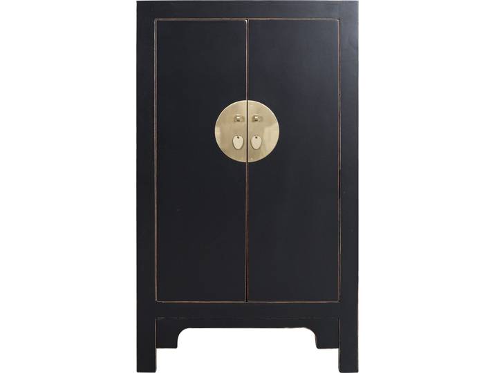 Fine Asianliving Armoire chinoise Onyx Noir - Collection Orientique L70xP40xH120cm Armoire chinoise Armoire chinoise de mariage Meubles orientaux asiatiques