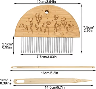 Inspire Curations Wooden Tapestry Weaving Loom Kit With Weaving Comb c