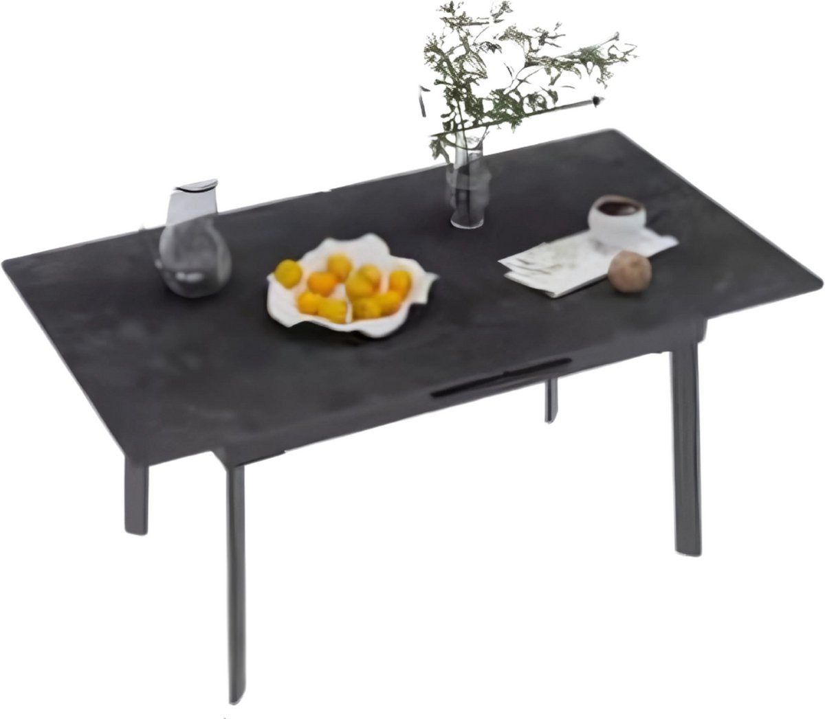 Bolt Edge Uitschuifbare Eettafel - Rechthoekig - 130-160 cm - Zwart