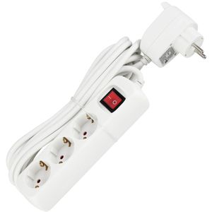 REV-Ritter Steckdosenleiste Powersplit, 5m, 4-fach in weiß, mit Schalter