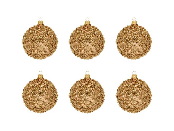 Weihnachtskugel Annika 6er Set - Farbe: gold - Material: Glas - 949