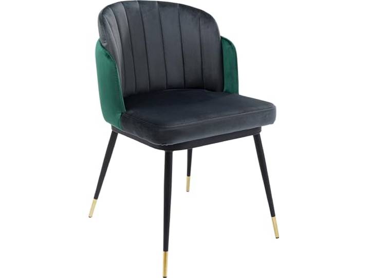 Kare Design Stuhl Hojas Grau, Polsterstuhl, Samtoptik, Sitzhöhe 49cm