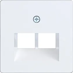 Hager WAF2108WM Zentralplatte für UAE Steckd. 2f, 50x50 mm, A.x/C.x, lichtweiß matt