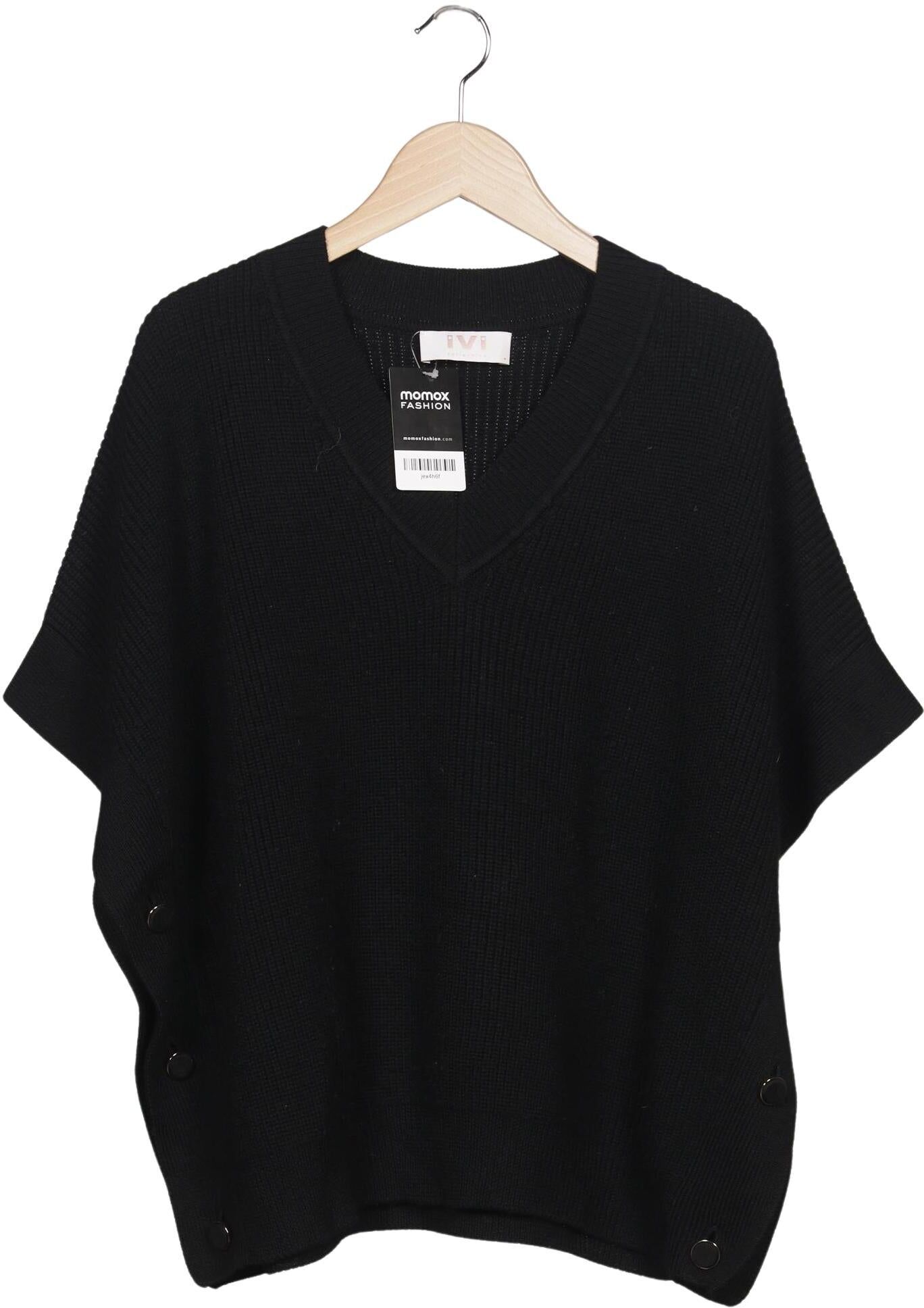 IVI collection Damen Pullover, Schwarz, Gr. S, Merino - Second Hand