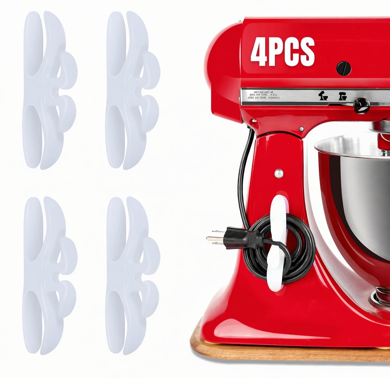 Dripio Kabelorganizer set van 4 transparant zelfklevend voor keukenapparatuur