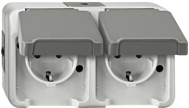 Merten Prise double SCHUKO gris clair MEG2321-8029 (MEG2321-8029)