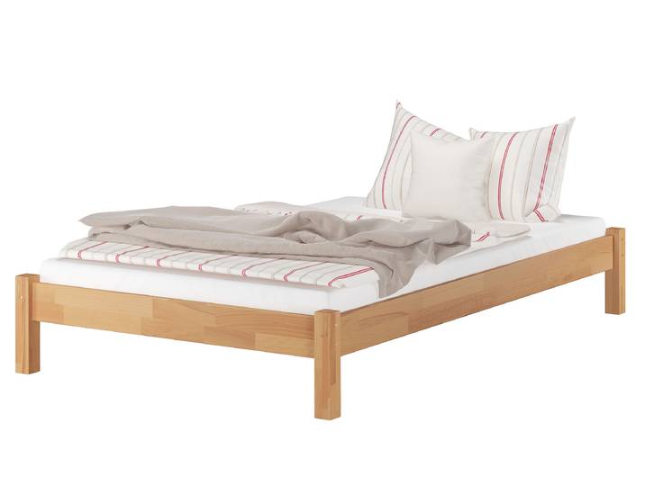 Schönes Einzelbett 120 x 220 cm in Buche Massiv in Überlänge