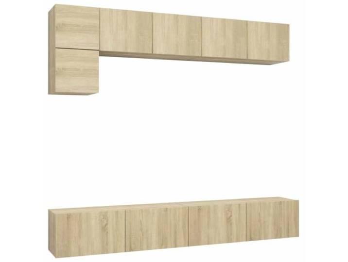 Roanoer 5-TLG. TV-Schrank-Set Wandmontage Sonoma-Eiche Flexibel kombinierbare Hängeboards aus Holzwerkstoff schaffen ordentlichen Stauraum im Wohnzimmer.