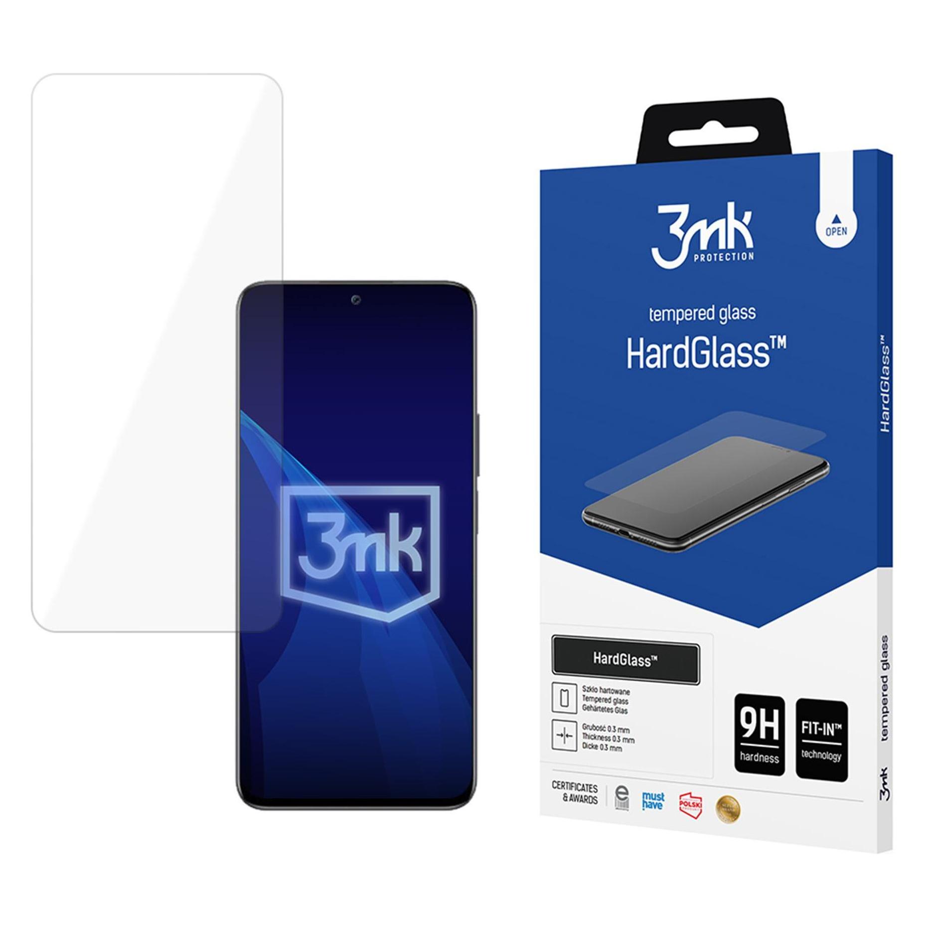 3MK Tempered glass HardGlassâ¢ for Honor 90 Lite (1 Stk., Honor 90 Lite) (W-3HarGl-Ho9054-0)