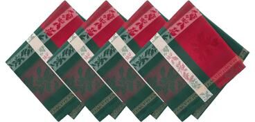 Threadmade Merry and Festive Jacquard Napkins, Set of 4 - 17x17