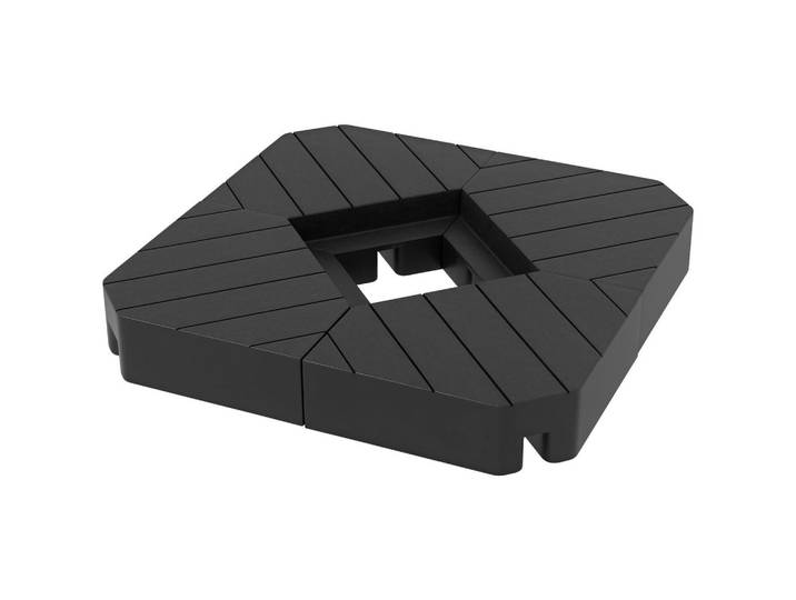 ComfortXL Basisgewichte De-05680 für sonnenschirmständer 4er-Set, befüllbar Schwarz, Kunststoff, 80x80 cm, Sonnenschutz, Sonnenschirmständer