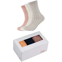 3er Pack s.Oliver Hygge Rib Socken in Geschenkbox 1200 - offwhite melange 39-42