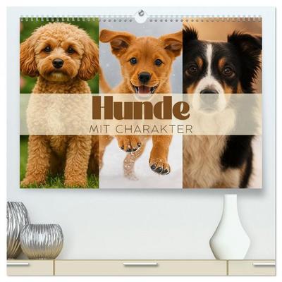 Hunde mit Charakter (hochwertiger Premium Wandkalender 2026 DIN A2 quer), Kunstdruck in Hochglanz