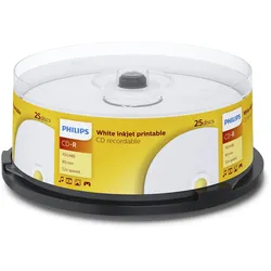 Philips CR7D5JB25 - 25 x CD-R - 700 MB (80 Min) 52x - mit Tintenstrahldrucker be...