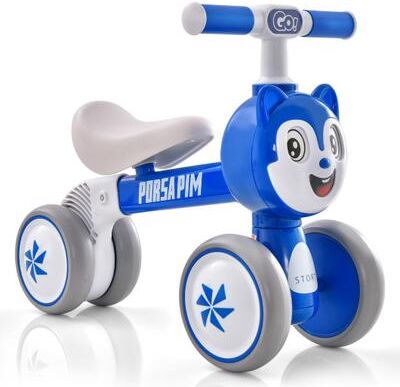 Costway Baby Balance Bike No Pedal Lightweight Infant 4 Wheels Baby Bicycle-Blue