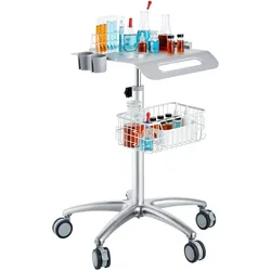 VEVOR Medizinischer Wagen, Salonwagen mit Rädern, Mobiler Rollwagen 68-109 cm Höhenverstellbar, Salonstationen aus Metall für Friseure, Rollender Desktop-Laborwagen für Klinik, Schönheit und Salon