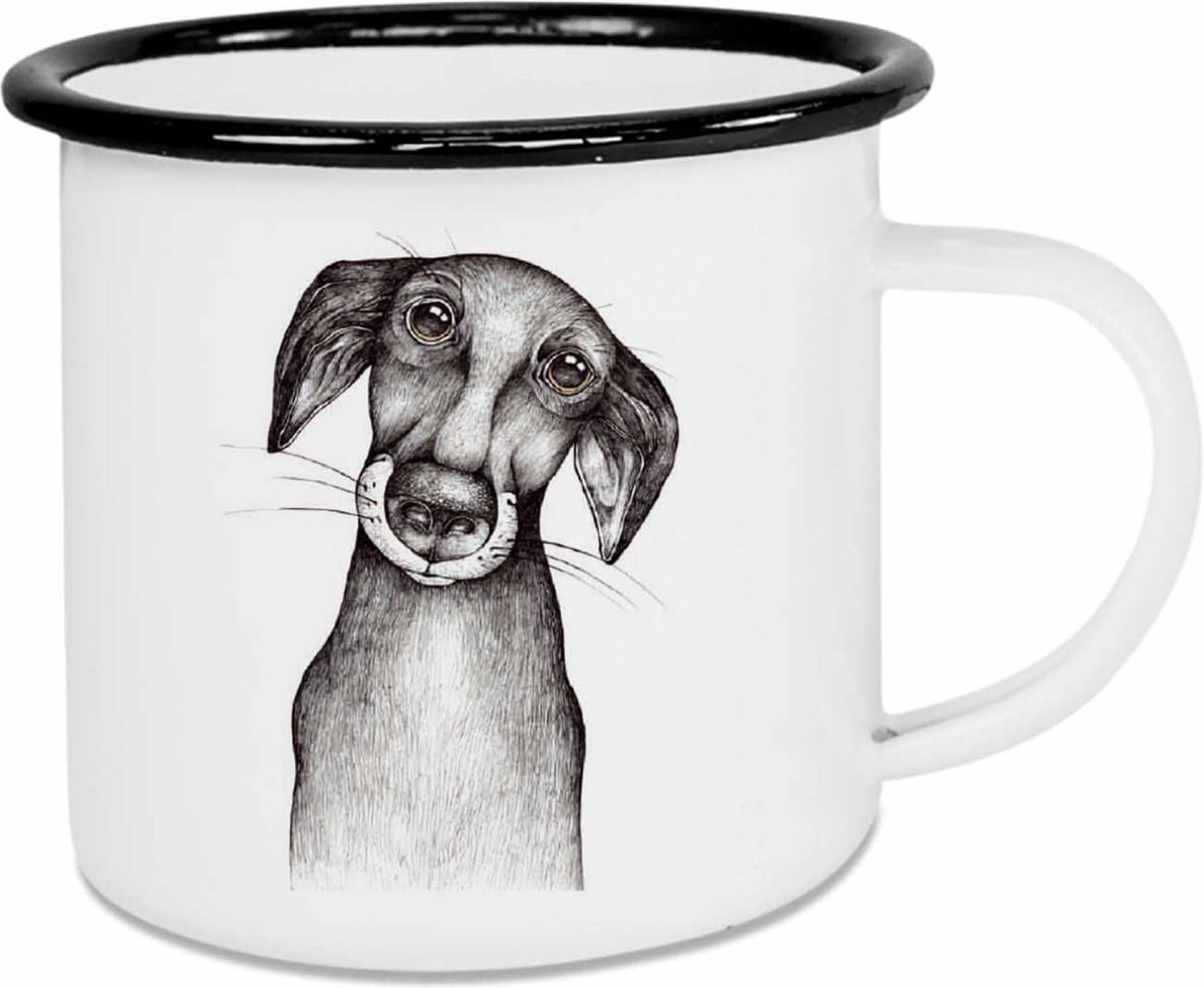 Ligarti Emaille Mok met Hond Jurgen