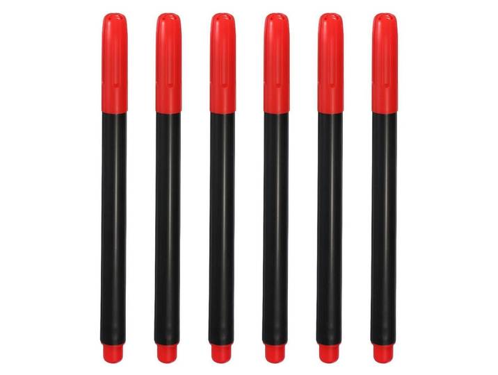 Permanent Marker Set 6-teilig Rot, Kunststoff, 1.1x1.1x14.8 cm, Dekoration, Malbedarf & Bastelbedarf