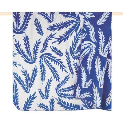Wohndecke PAD "Ningaloo", gris, blau, B:150cm L:200cm, Obermaterial: 60% Baumwolle, 40% Polyacryl, Wohndecken, Wohndecke, Made in Europe