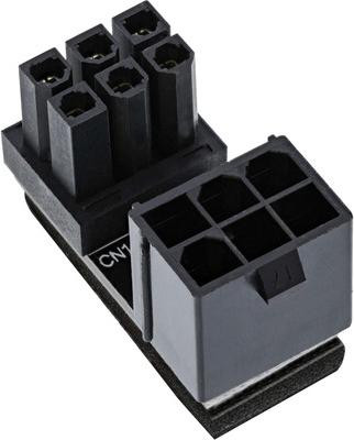 InLine 26636E Stroomadapter met 180 graden hoek, ATX 6-polige stekker voor desktop grafische kaarten, intern