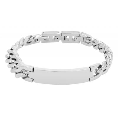 Edelstahlarmband ADELIA´S "Unisex Panzerarmband aus Edelstahl" Gr. 19, silber, Armbänder, Herren, 19, Edelstahl, Edelstahlarmband