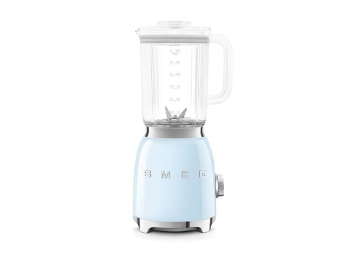 Smeg, BLF03PBEU, 1,5 l Standmixer, 4 -Geschwindigkeitsstufen, 4 Automikprogramme, Abnehmbare Doppelklinge, Deckelöffnung transparent mit Dosierkappe, rutschfest, 800W, Blau