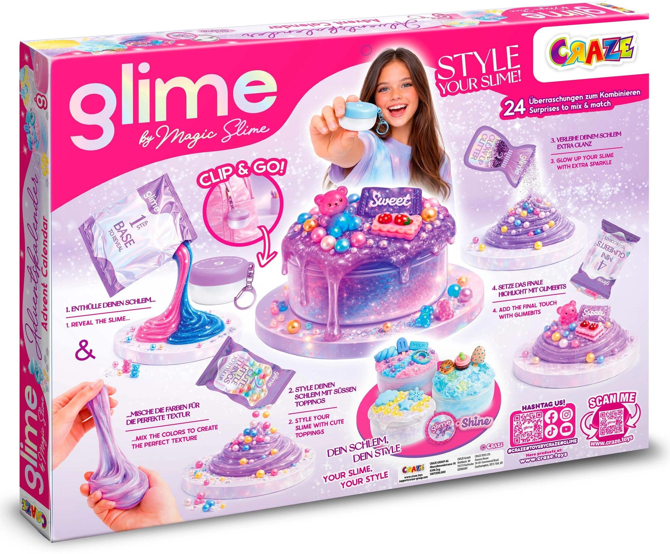 Adventskalender CRAZE "Craze CRAZE Adventskalender Glime Adventskalender Glime", weiß, neutral, B:0cm H:0cm, Adventskalender, Adventskalender weiß, neutral Einheitsgröße