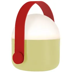 LED-Tischleuchte Ole hellgrün Henkel rot 13.4x15x11 cm