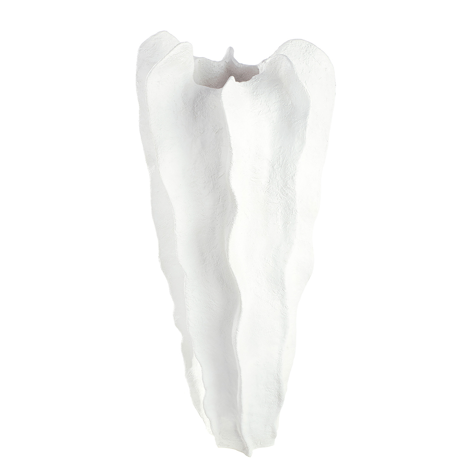 home24 Vloervaas Wavey wit Ø 38 cm