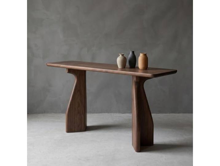 YTSJXN Konsolentisch, Massivholz Schmaler Flurtisch, Neuseeländische Kiefer Sofatisch Holz, Beistelltisch, Couchtisch hinter Sofa, Wohnzimmer, Flur, Eingangsbereich(Walnut,100cm/39.5in)