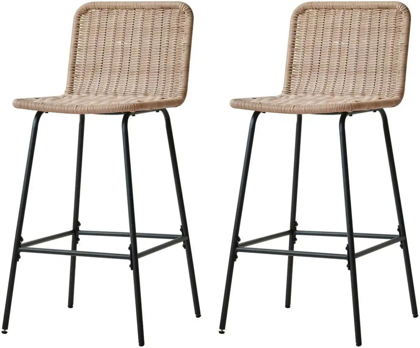 Höffner Barhocker 2er-Set  Tabbangkok ¦ braun ¦ Maße (cm): B: 47,5 H: 103