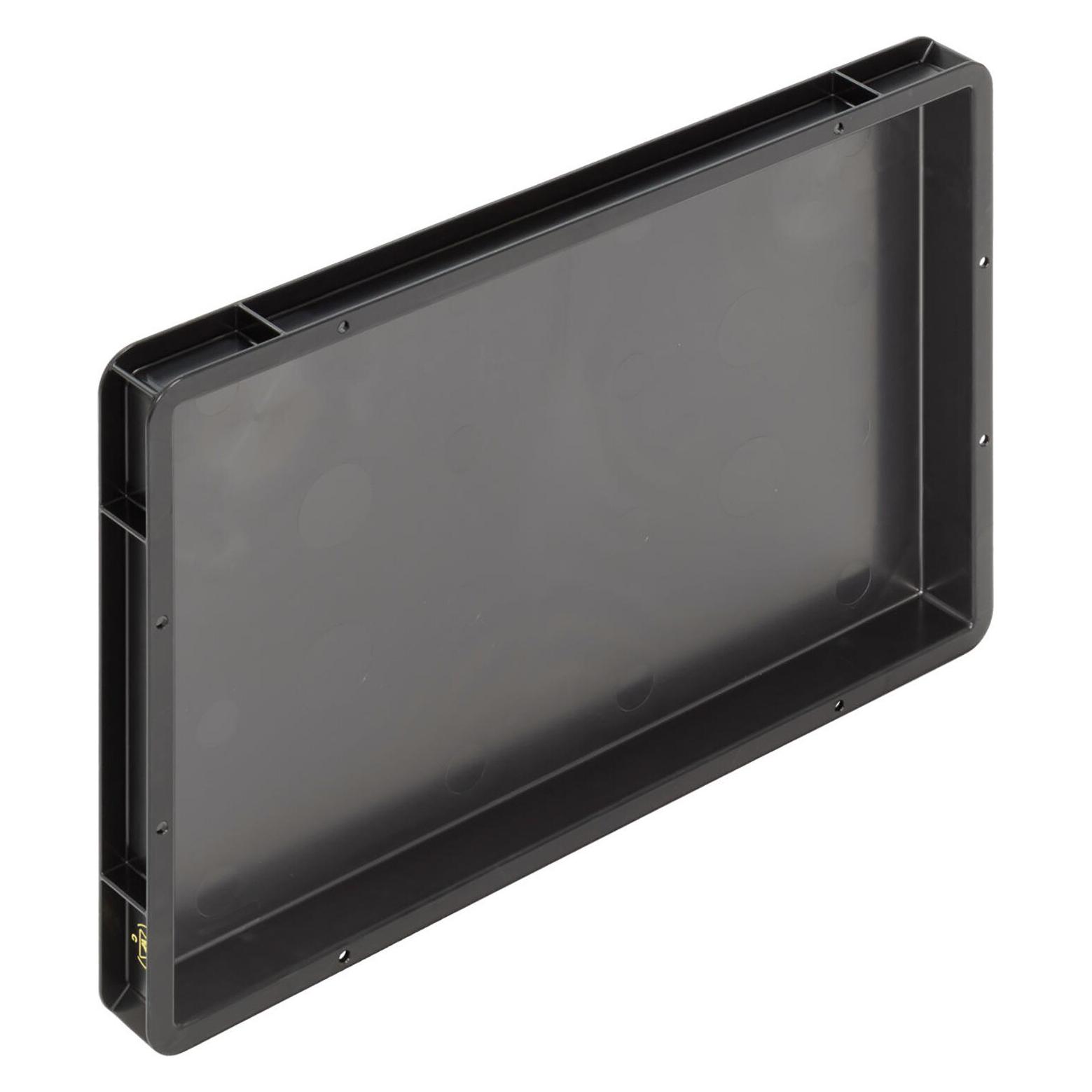 WEZ ESD Behälter BL, Griffleisten, schwarz, 600 x 400 x 56 mm (1004458)
