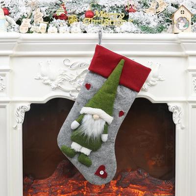 Snug & Styled Christmas Gnome Sock Gift Bag Tree Ornament Decoration grey