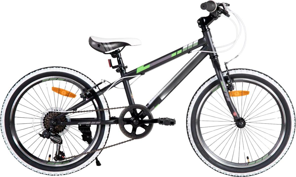 Kinder Mountainbike 20 Zoll (50-61 cm) - 7-Gang Schaltung, V-Brake, Stahlrahmen - Schwarz